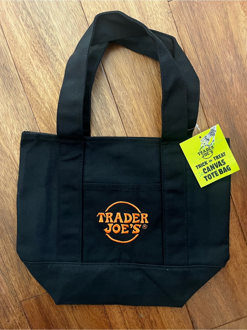 Trader Joe's Trick or Treat Halloween Canvas Mini Tote Bag NTW!